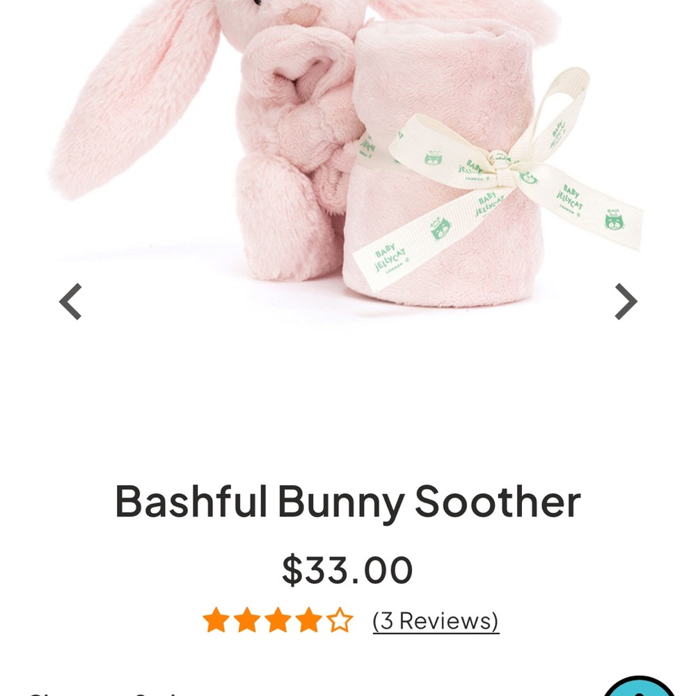 Jellycat Bashful Bunny Soother Baby pink - Picture 3 of 3
